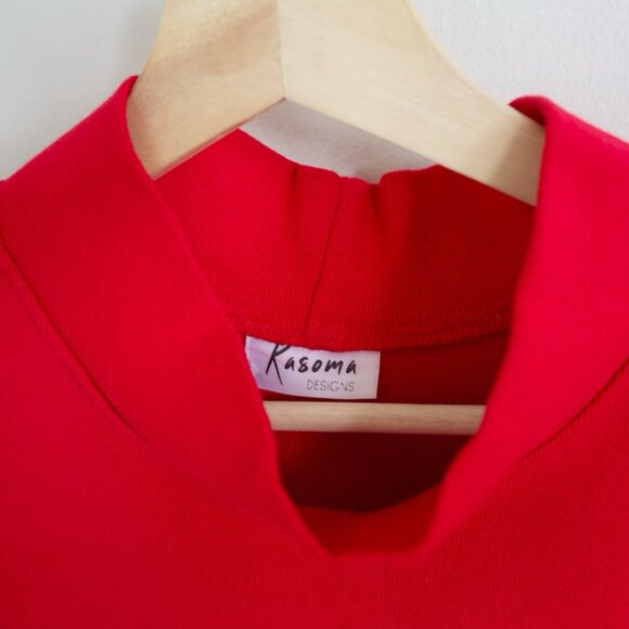 Red Turtleneck Tank Top | Sleeveless Red Summer Top - Picture 3 of 8